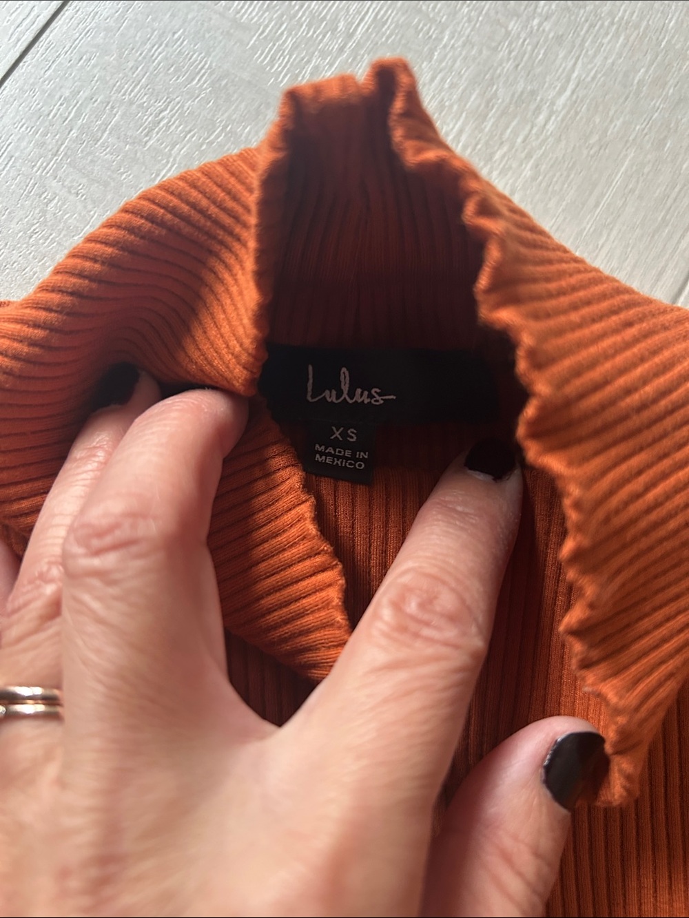 Lulus Rust Ribbed Bodysuit - Picture 2 of 2